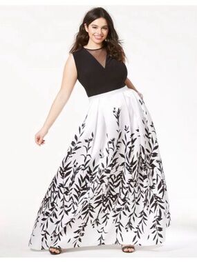 Morgan & Co. Black and White Floral Maxi Dress